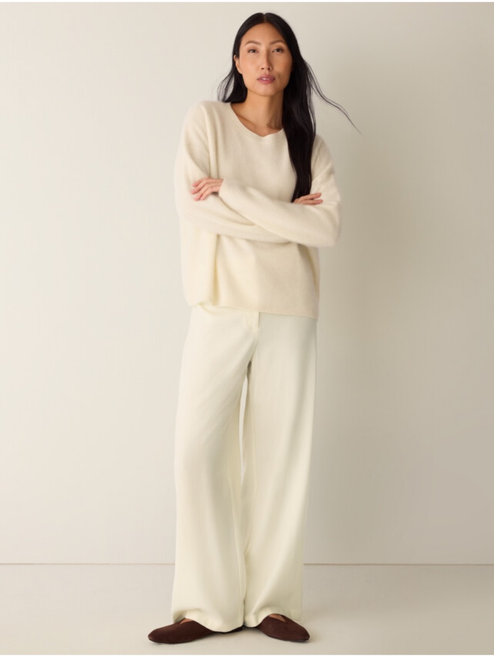 NWT Eileen Fisher Cashmere Fluff Crew Neck Top